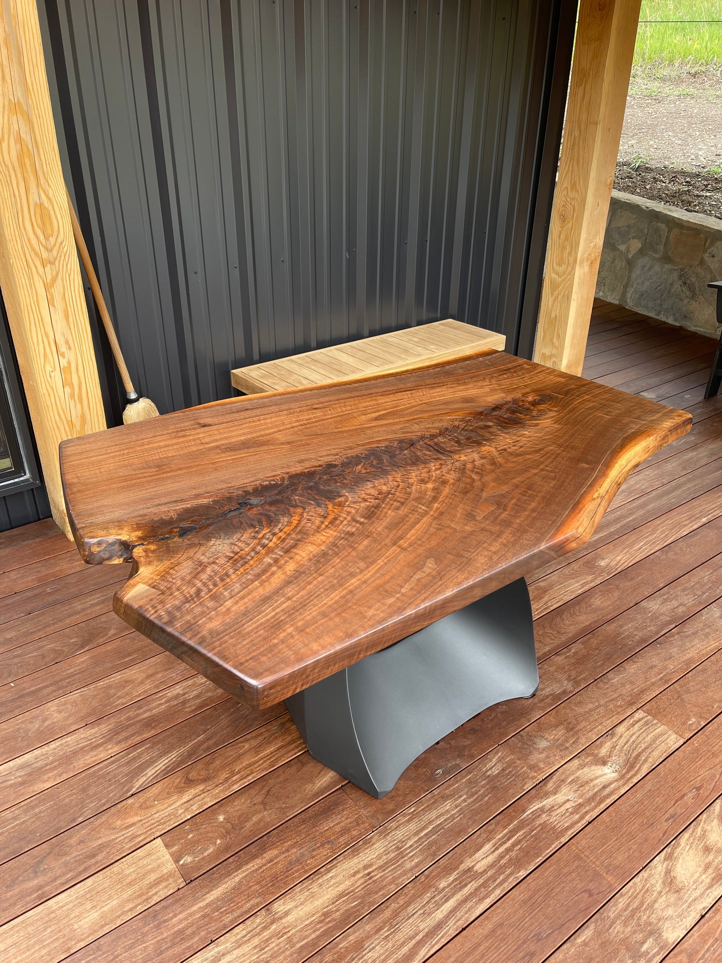 Walnut slab dining table