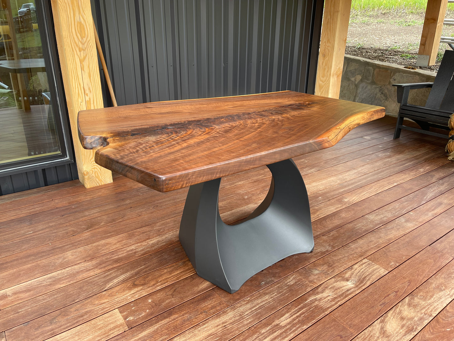 Walnut slab dining table