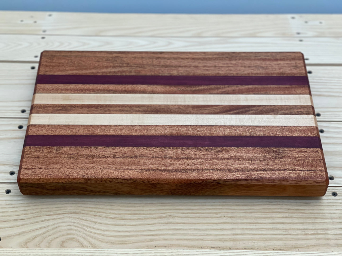 Mahogany, Purpleheart and Maple cutting board