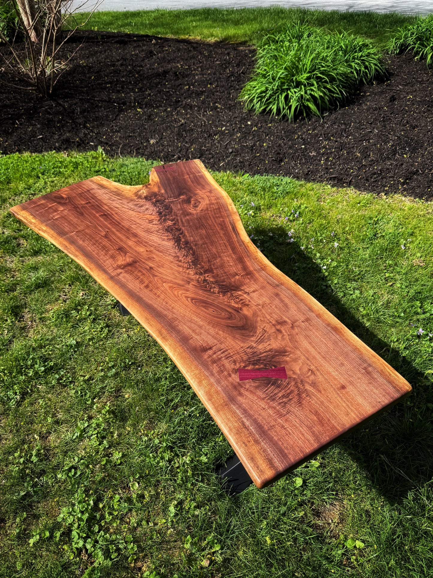 Walnut slab coffee table