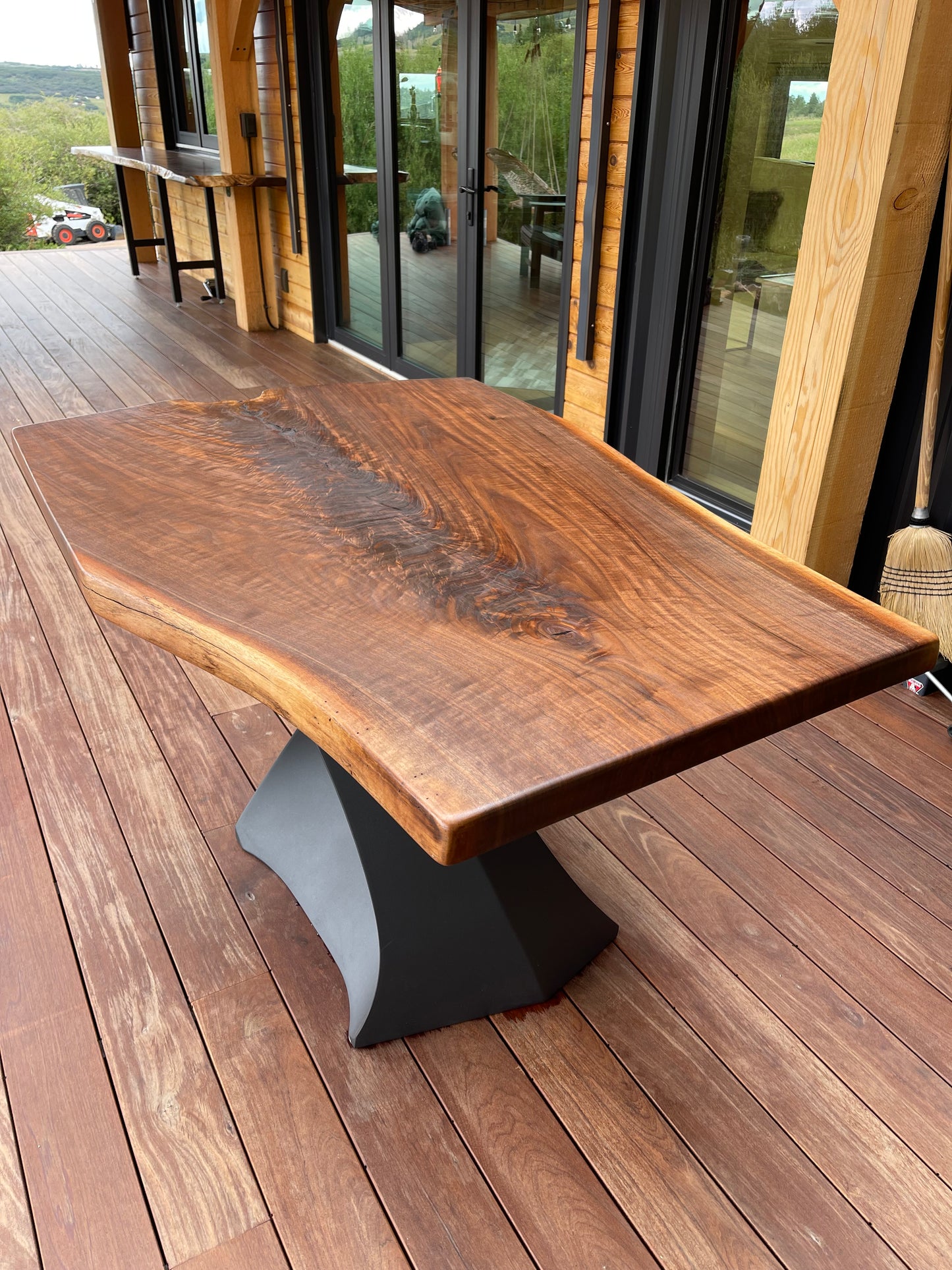 Walnut slab dining table