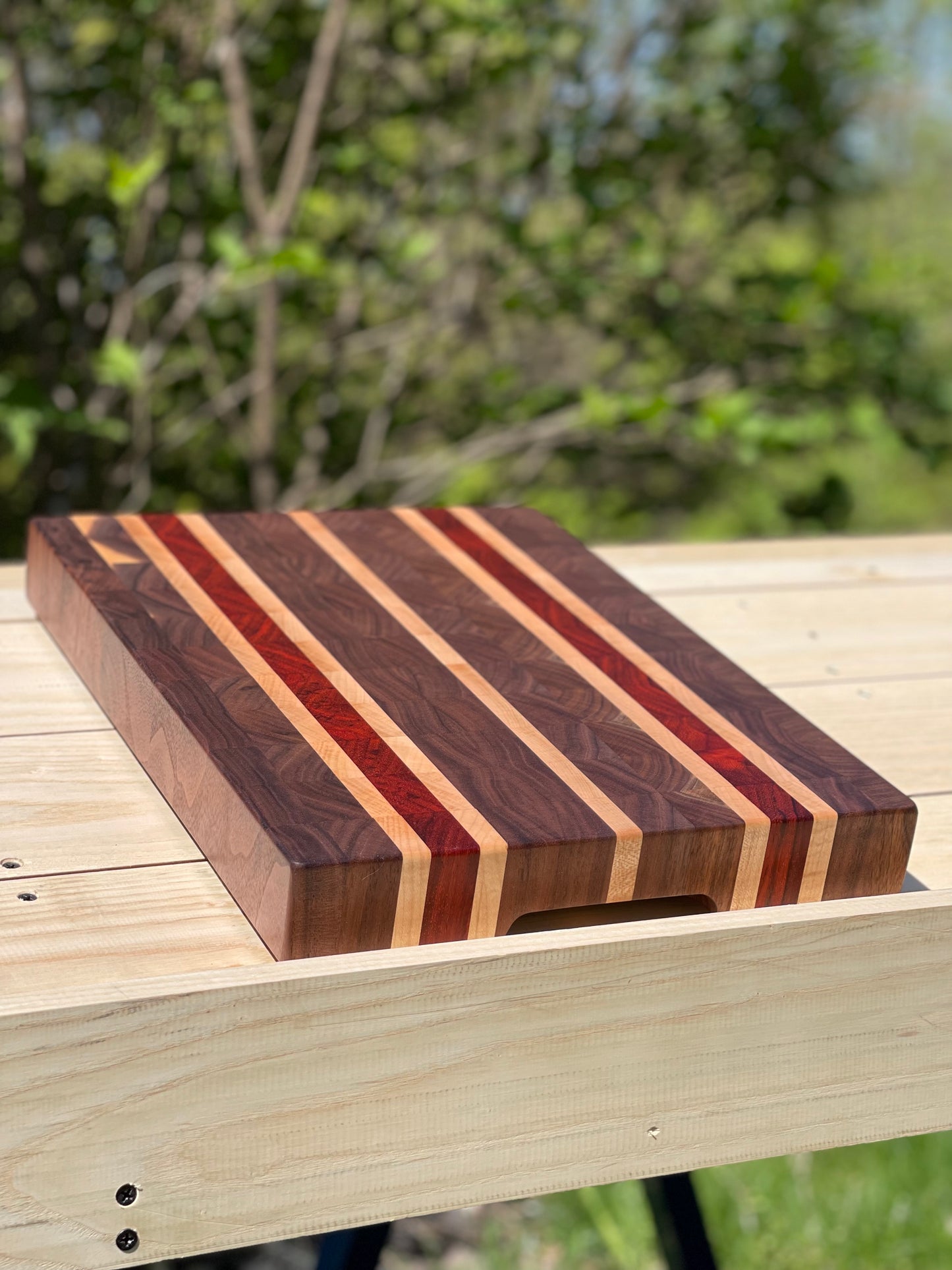 Walnut, Maple and Padauk End Grain