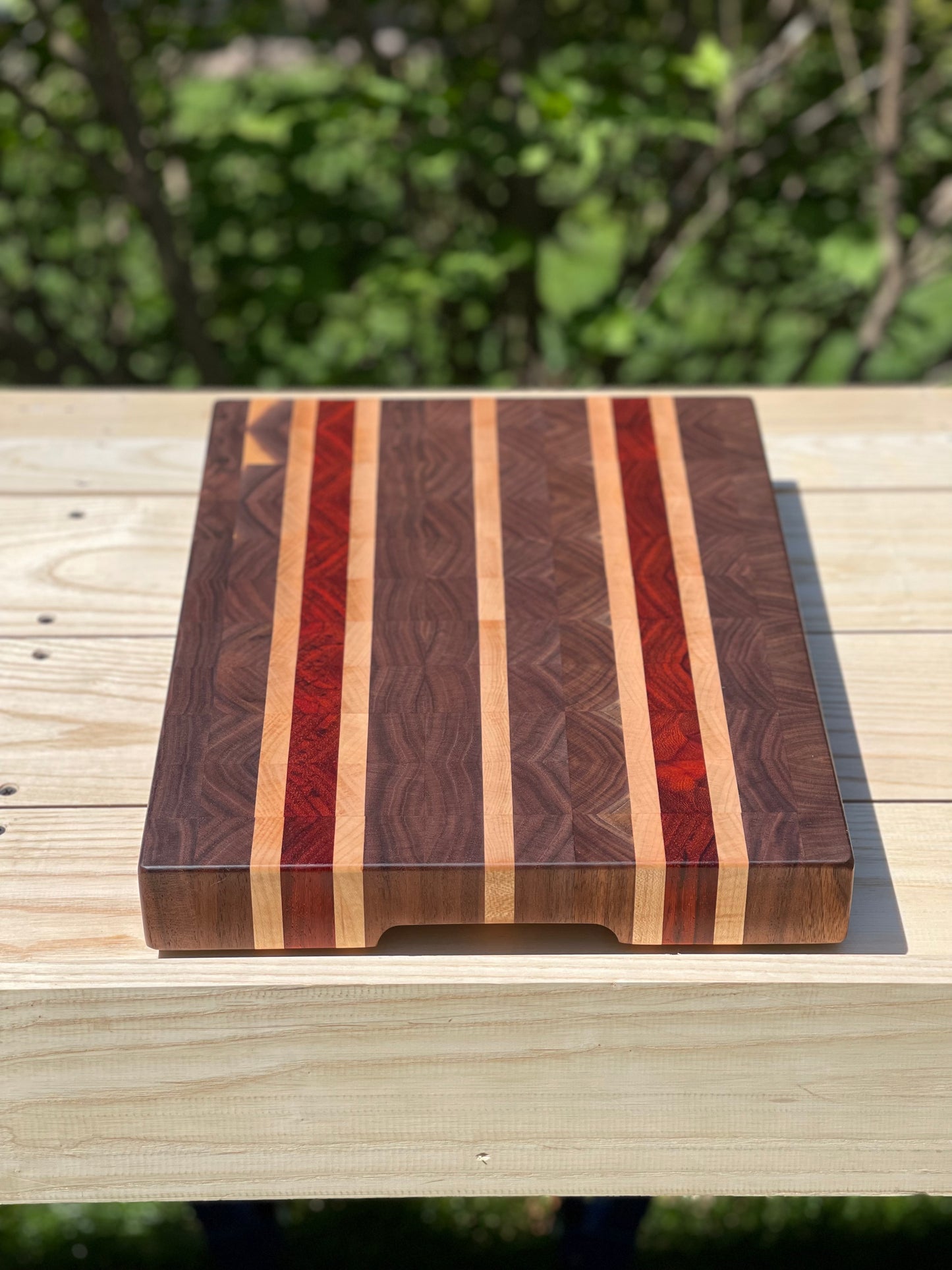 Walnut, Maple and Padauk End Grain
