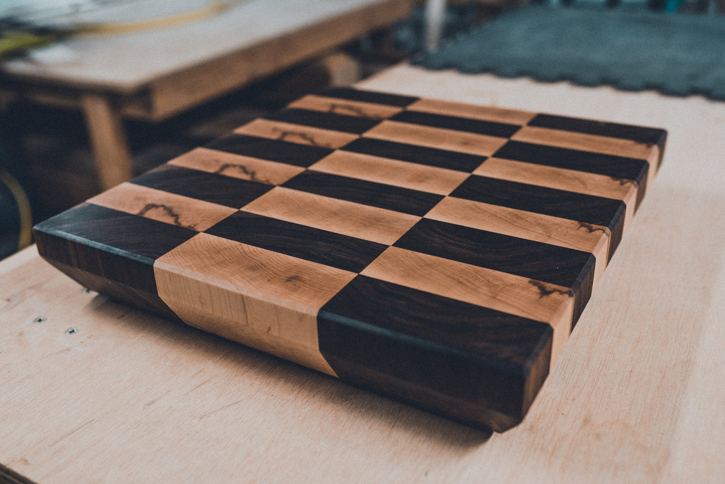 Large Walnut and Maple End Grain Cutting Board