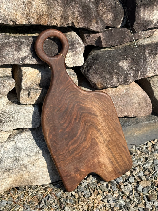 Whale Shaped Curly Walnut Charcuterie board