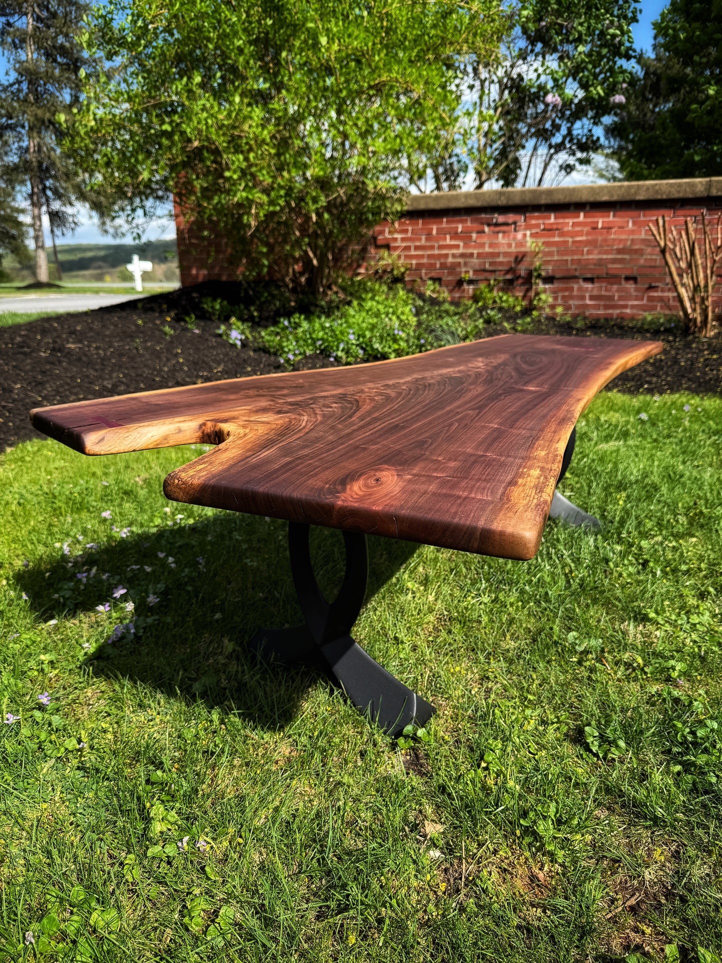 Walnut slab coffee table