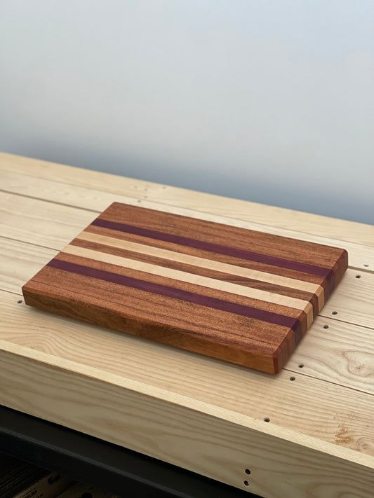 Mahogany, Purpleheart and Maple cutting board